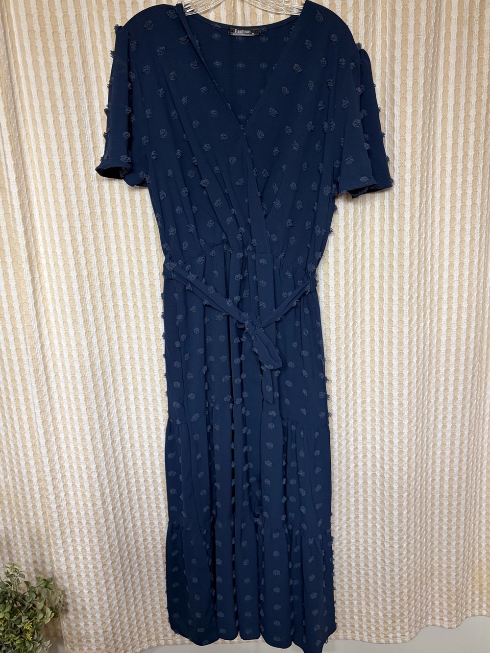 Navy Blue Maxi Dress with Tie Waist